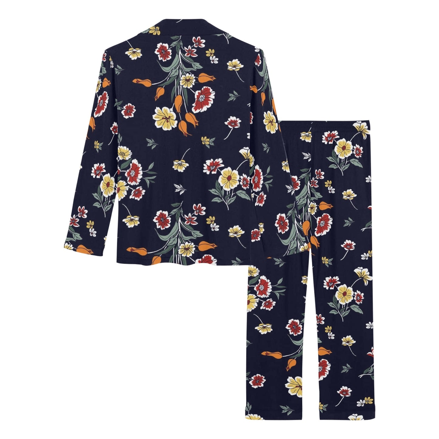 Summer Floral Pattern Print Design SF01 Women's Long Pajama Set