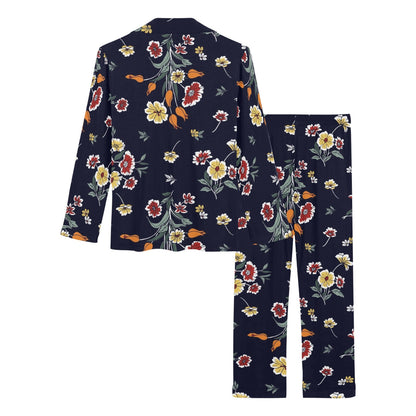 Summer Floral Pattern Print Design SF01 Women's Long Pajama Set