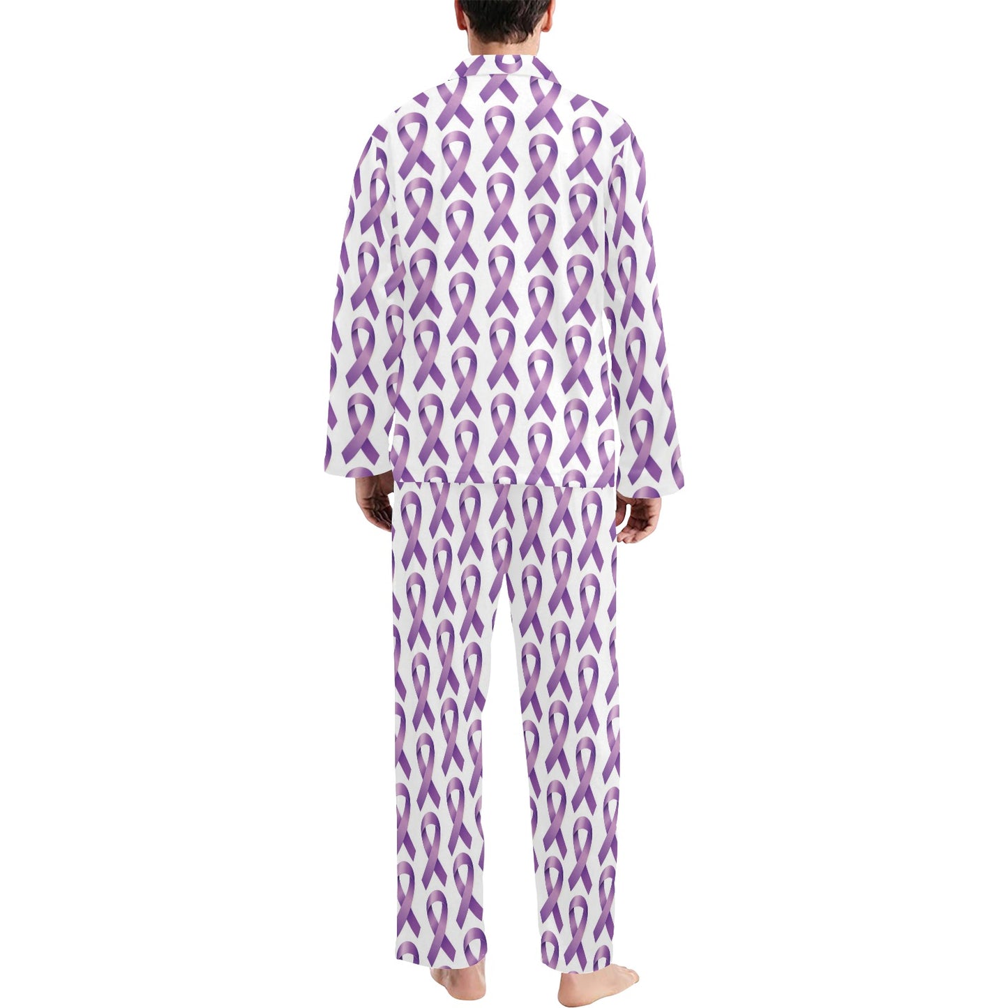 Pancreatic cancer Pattern Print Design A01 Men's Long Pajama Set