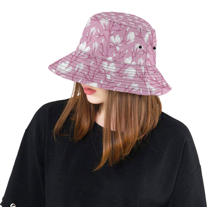 Magnolia Pattern Print Design MAG05 Unisex Bucket Hat