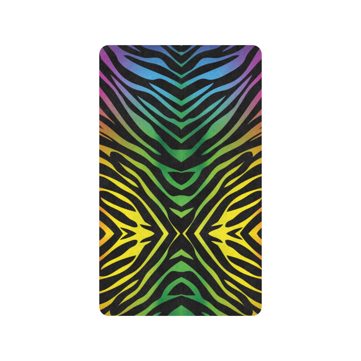 Rainbow Zebra Themed Print Rubber Doormat