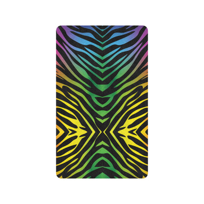 Rainbow Zebra Themed Print Rubber Doormat