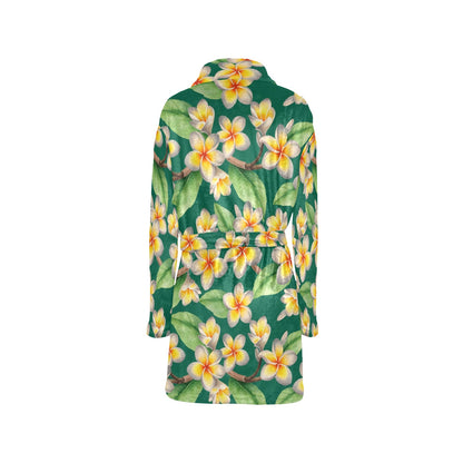 Plumeria Pattern Print Design PM07 Women's Fleece Robe