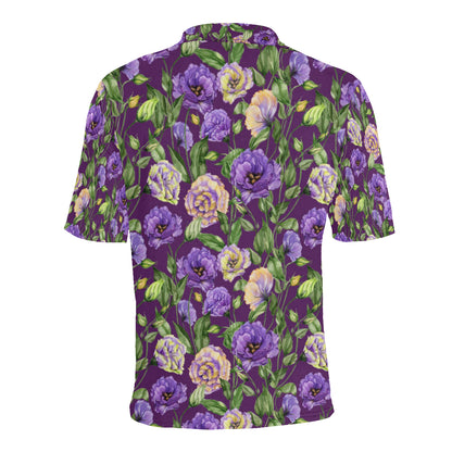 Lisianthus Pattern Print Design LT03 Men Polo Shirt