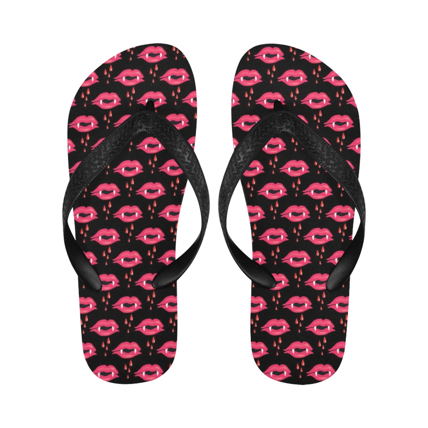 Vampire Lips Print Design LKS303 Flip Flops