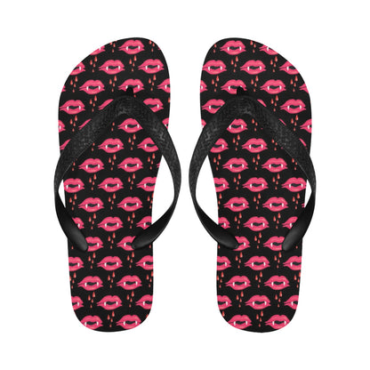 Vampire Lips Print Design LKS303 Flip Flops