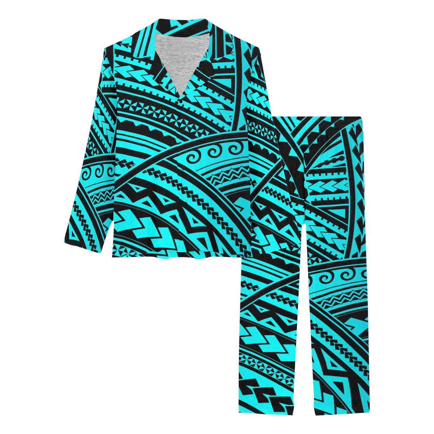 Polynesian Tribal Women's Long Pajama Set