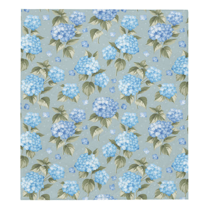 Hydrangea Pattern Print Design 01 Premium Quilt