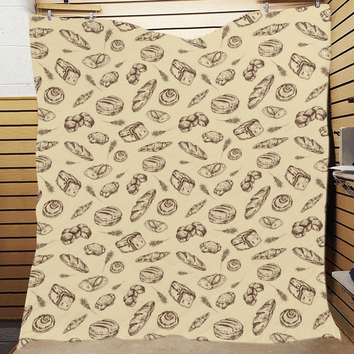 Bread Pattern Print Design 04 Premium Quilt