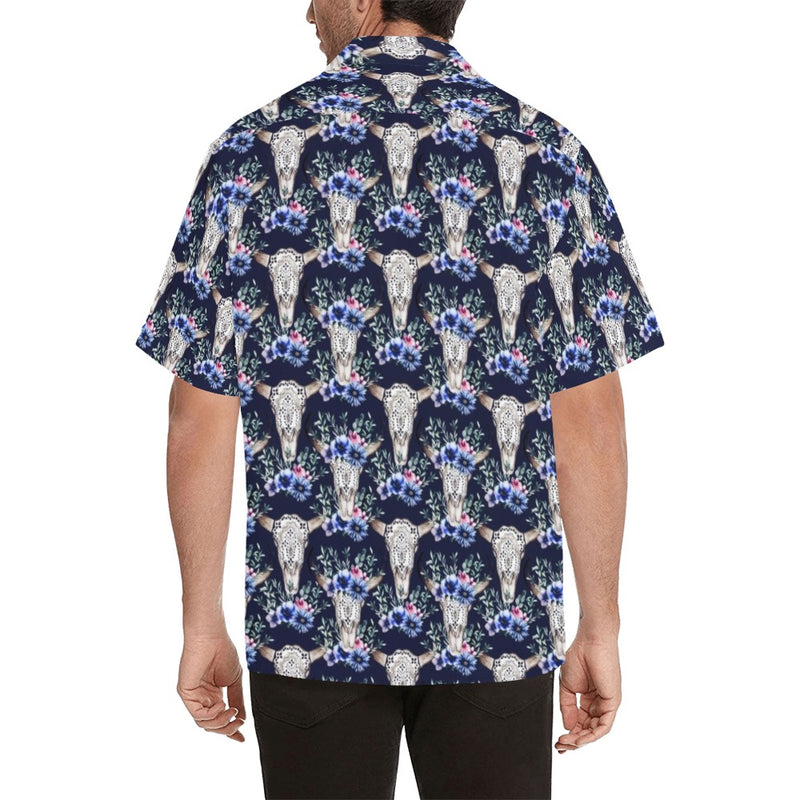 Buffalo Head Print Design LKS402 Men's Men's Hawaiian Shirt