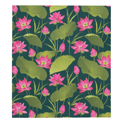 Water Lily Pattern Print Design WL09 Premium Quilt