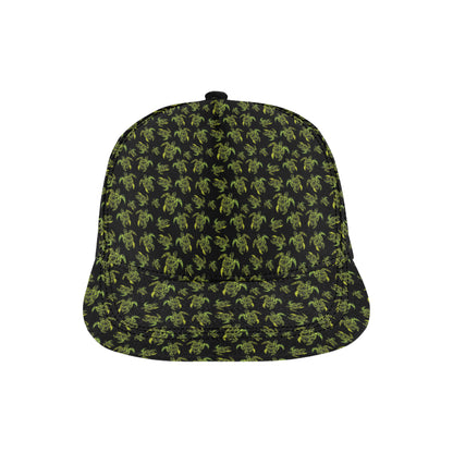 Green Tribal Turtle Polynesian Themed Snapback Cap