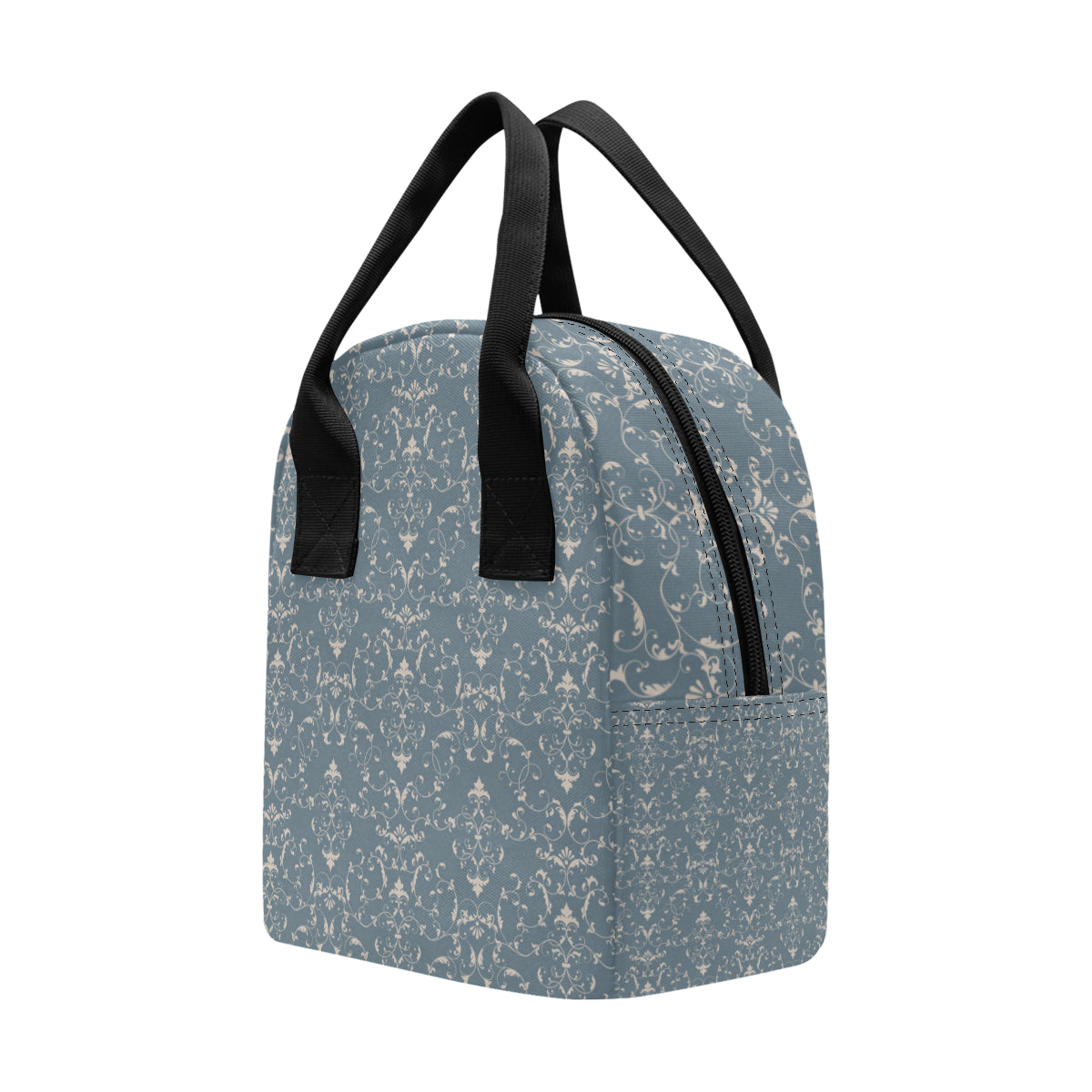 Damask Elegant Teal Print Pattern Insulated Lunch Bag