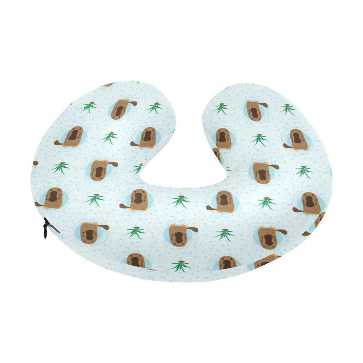 Platypus Pattern Print Design A04 U-Shaped Travel Neck Pillow