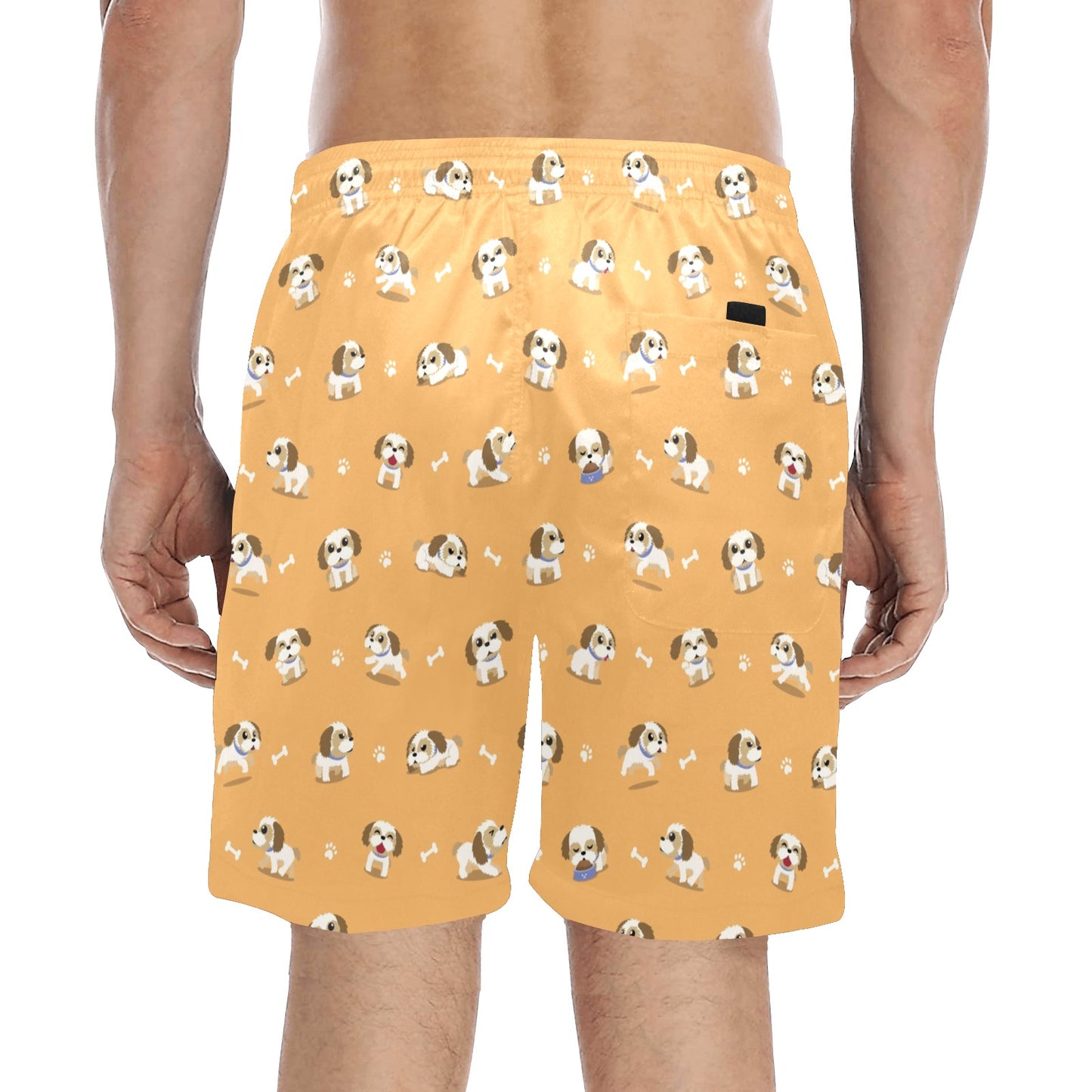 Shih Tzu Print Design LKS304 Men's Swim Trunks Beach Shorts