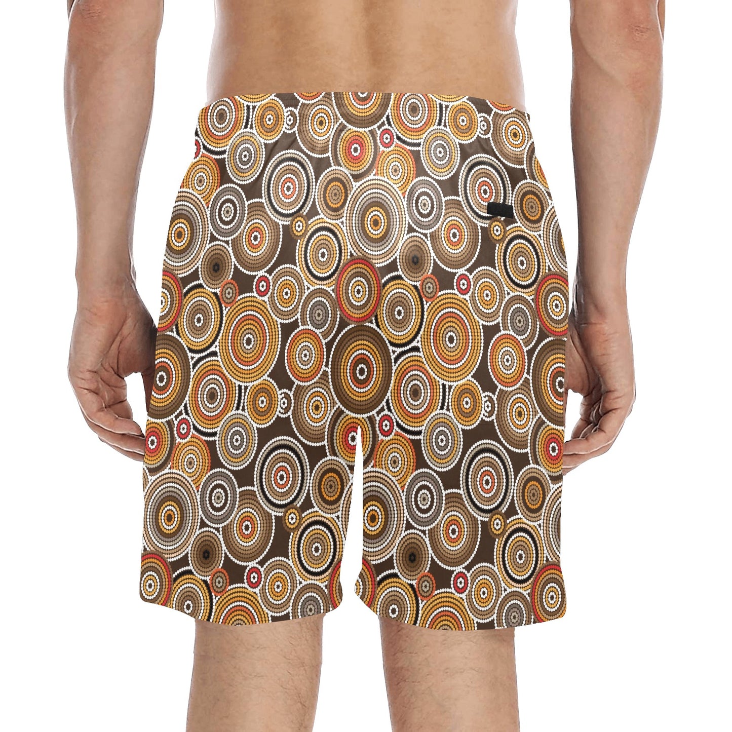 Aboriginal Print Design LKS402 Men's Swim Trunks Beach Shorts