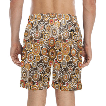 Aboriginal Print Design LKS402 Men's Swim Trunks Beach Shorts
