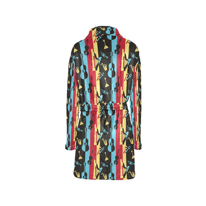 Jazz Pattern Print Design 02 Women's Fleece Robe