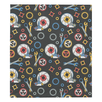 Mechanic Pattern Print Design 01 Premium Quilt