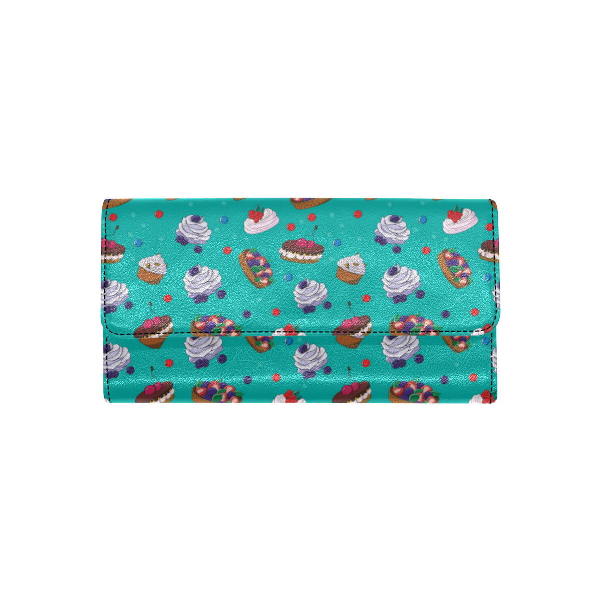 Cake Pattern Print Design 07 Women's Trifold Wallet