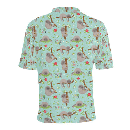 Sloth Print Design LKS305 Men Polo Shirt