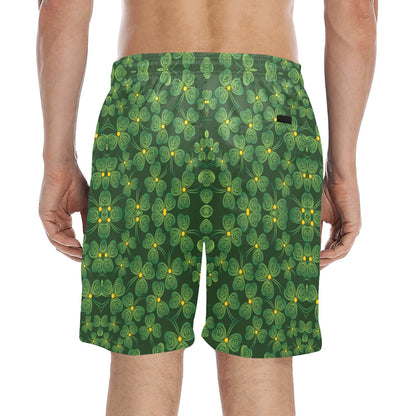 Shamrock Pattern Men's Swim Trunks Beach Shorts