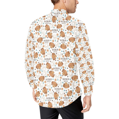 Vizslas Print Design LKS301 Men's Long Sleeve Dress Shirt
