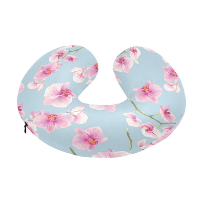 Orchid Pattern Print Design A01 U-Shaped Travel Neck Pillow