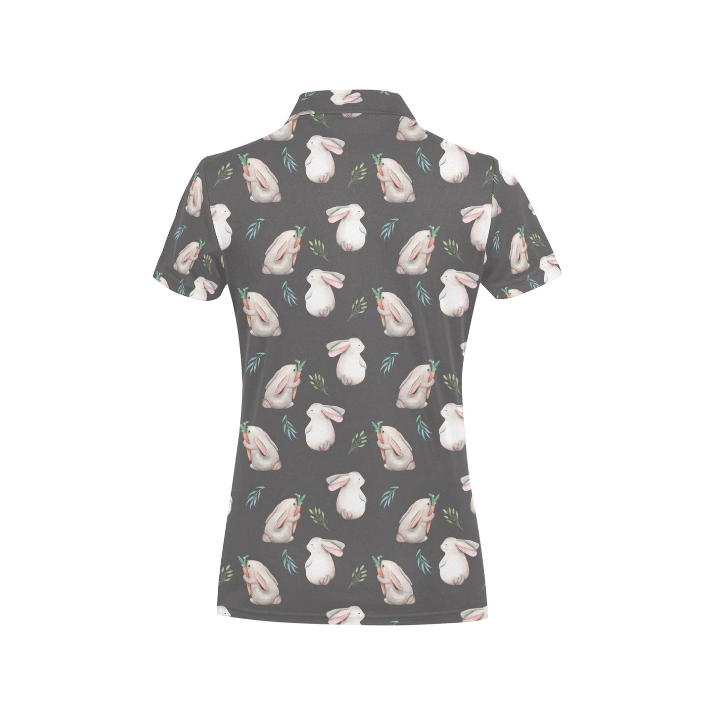 Rabbit Print Design LKS402 Women's Polo Shirt