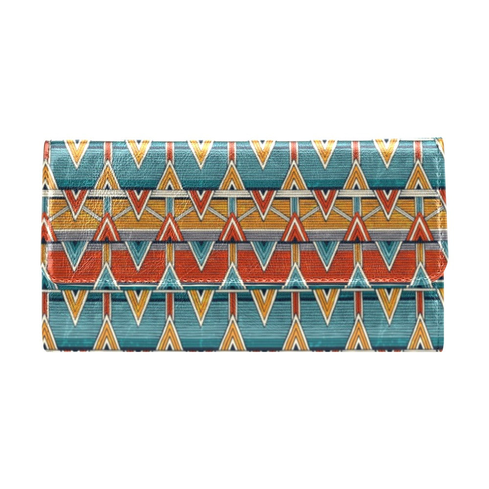 Kente Print African Design Themed Women's Trifold Wallet