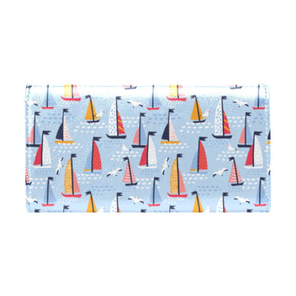 Sailboat Print Design LKS304 Women's Trifold Wallet