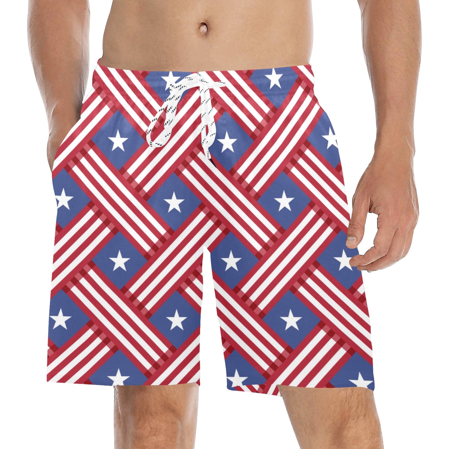 American flag Pattern Men's Swim Trunks Beach Shorts