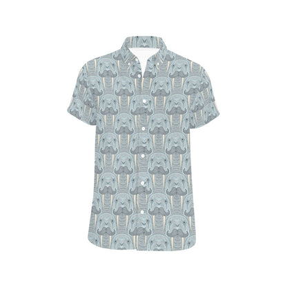 Walrus Print Design LKS402 Men Short Sleeve Button Up Shirt