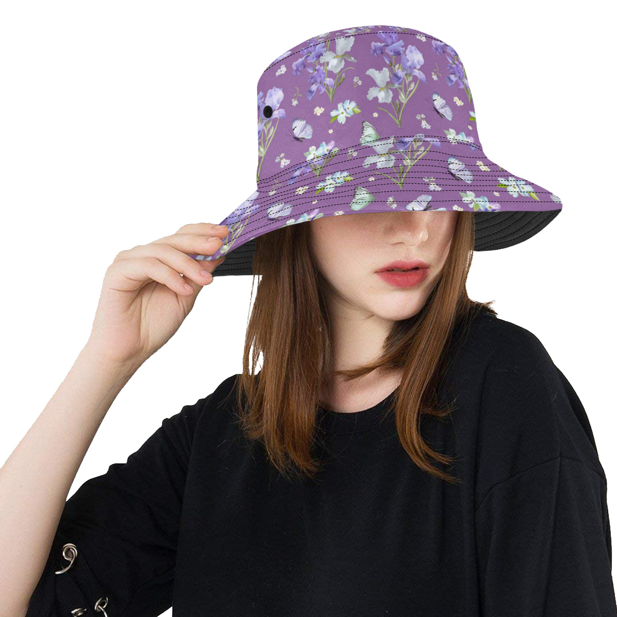 Iris Pattern Print Design IR09 Unisex Bucket Hat
