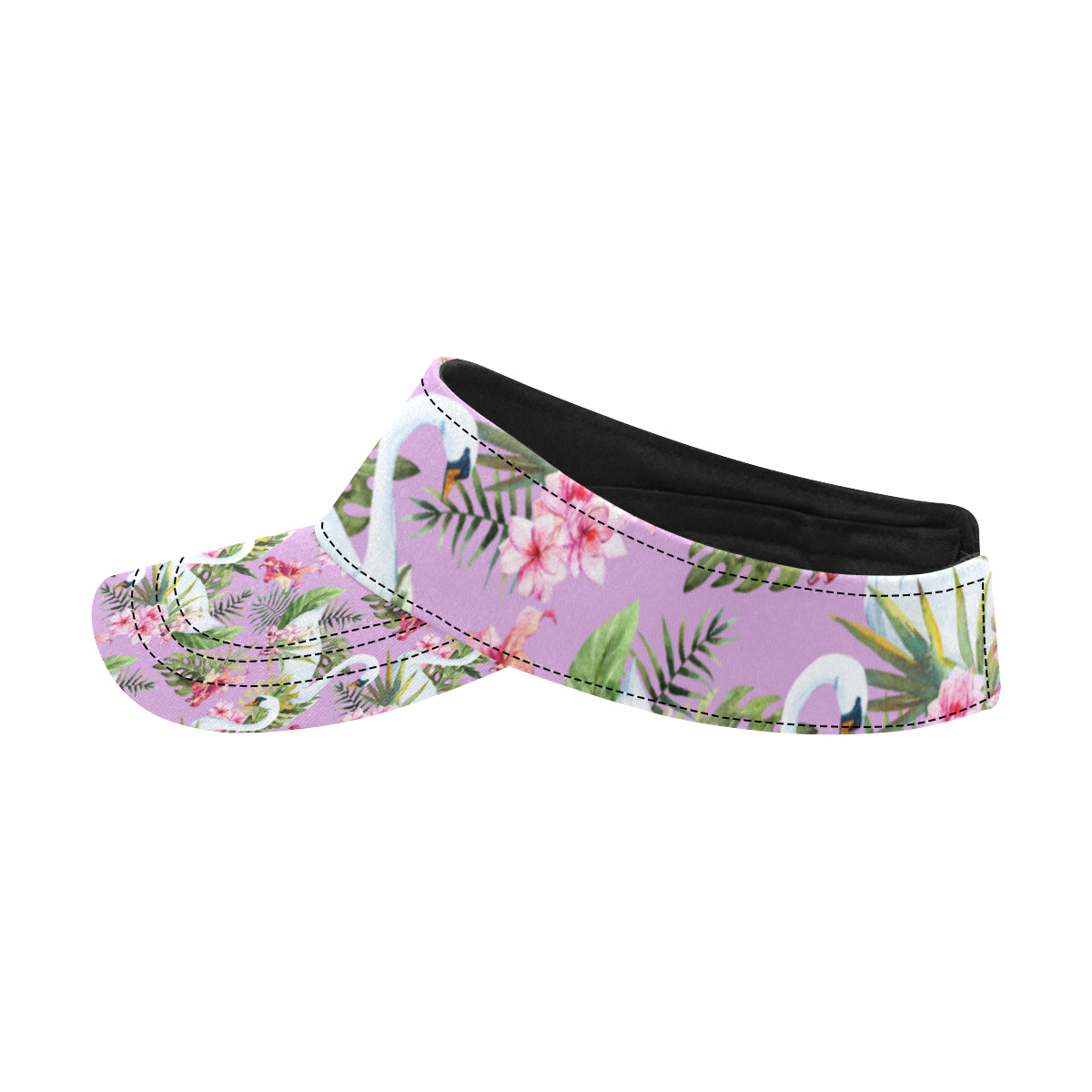 Swan with Flower Pattern Print Design 01 Unisex Sun Visor
