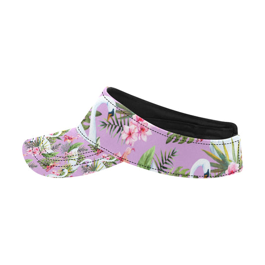 Swan with Flower Pattern Print Design 01 Unisex Sun Visor