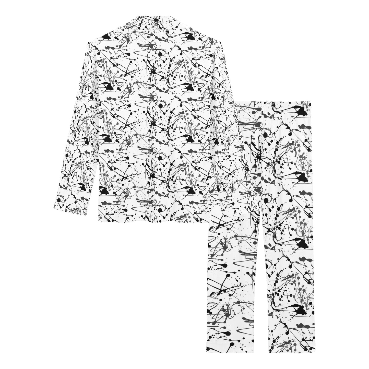 Splatter Print Design LKS305 Women's Long Pajama Set