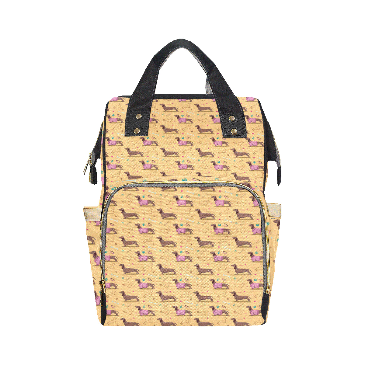 Dachshund Pattern Print Design 07 Diaper Bag Backpack