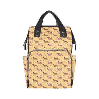 Dachshund Pattern Print Design 07 Diaper Bag Backpack