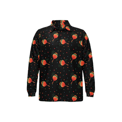 Maracas Pattern Print Design 03 Long Sleeve Polo Shirt For Men's