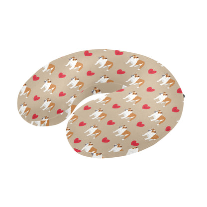 Bulldogs Pattern Print Design 02 U-Shaped Travel Neck Pillow