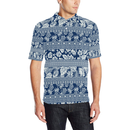 Hawaiian Themed Pattern Print Design H020 Men Polo Shirt