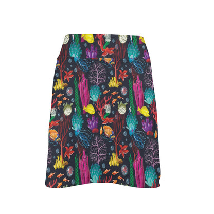 Underwater Cute Print Design LKS303 17" Golf & Pickleball Skort with Pockets