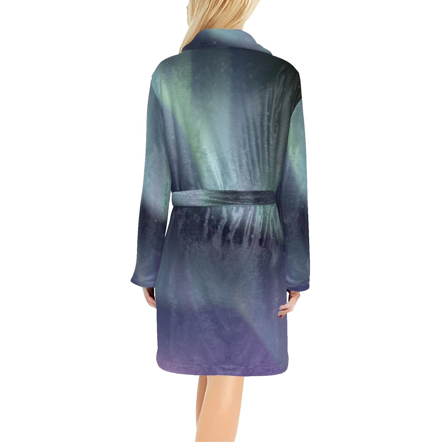 Aurora Borealis Pattern Print Design 01 Women's Fleece Robe