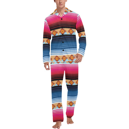 Mexican Pattern Print Design 03 Men's Long Pajama Set