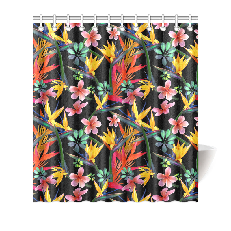 Tropical Flower Pattern Print Design TF015 Shower Curtain