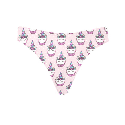 Cupcakes Unicorn Print Pattern Women's Thongs