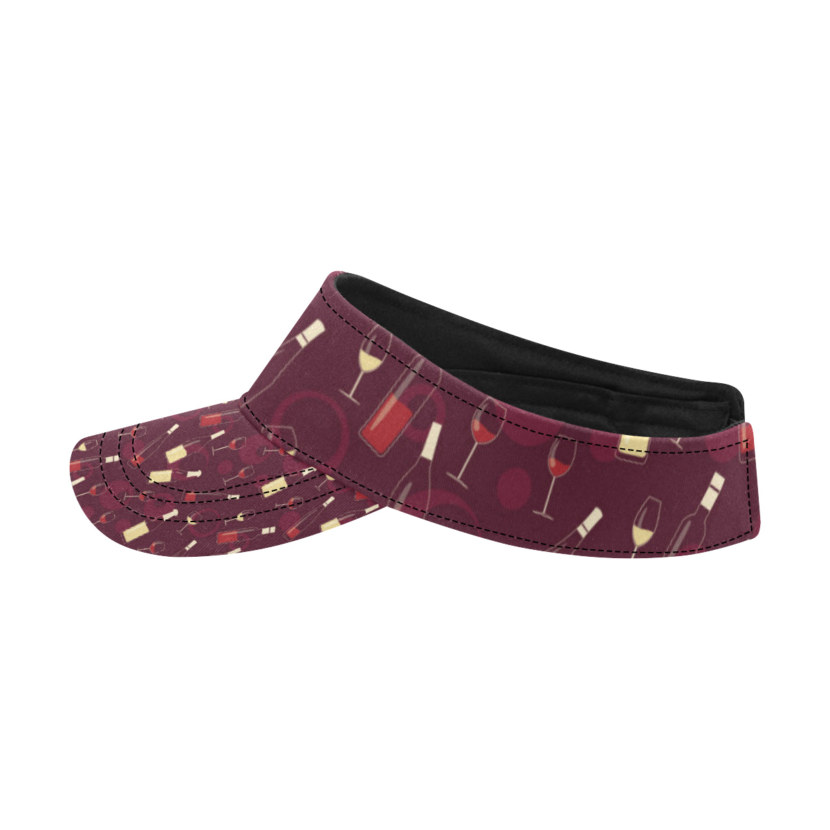 Wine Themed Pattern Print Unisex Sun Visor