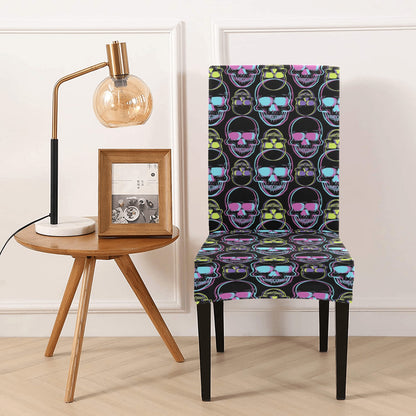 Skull 3D Colorful Print Design LKS309 Dining Chair Slipcover