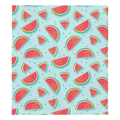 Watermelon Pattern Print Design WM03 Premium Quilt